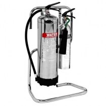 Chrome Fire Extinguisher Stand - Double